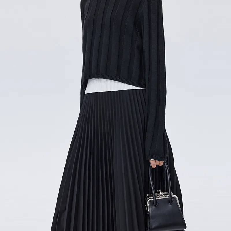 SOON FLOWER Casual Long Skirts Women's Black-6