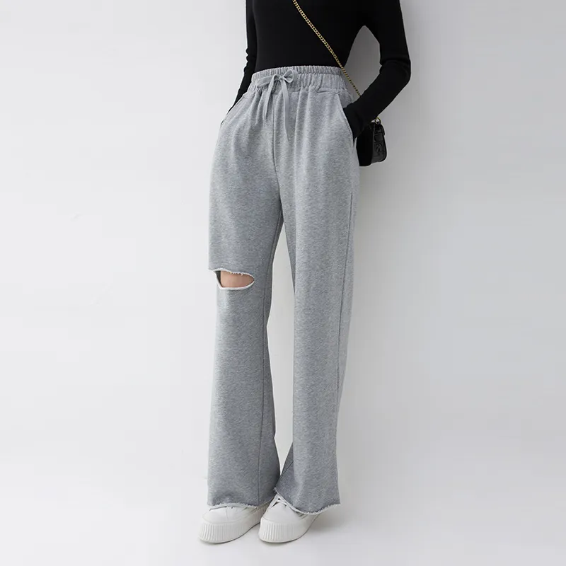 SOON FLOWER Casual Pants Fall Women's Gray-3