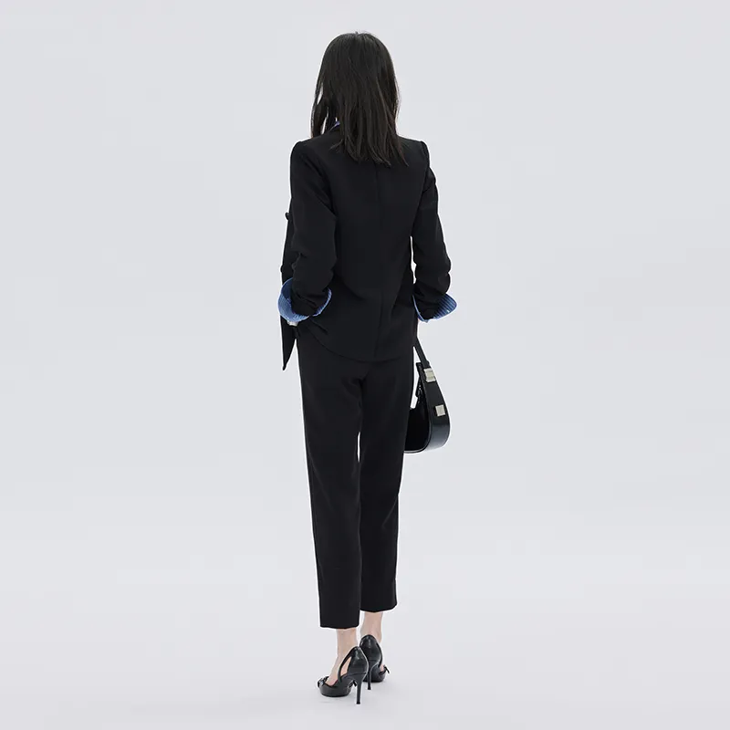 SOON FLOWER Casual Suit Women's Black-2