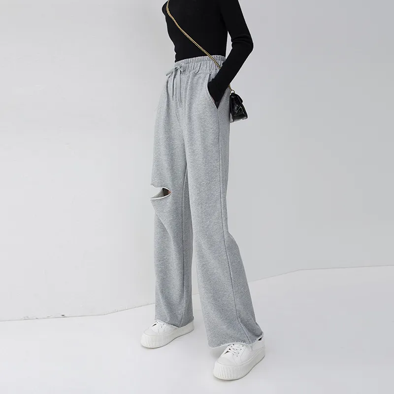 SOON FLOWER Casual Pants Fall Women's Gray-2