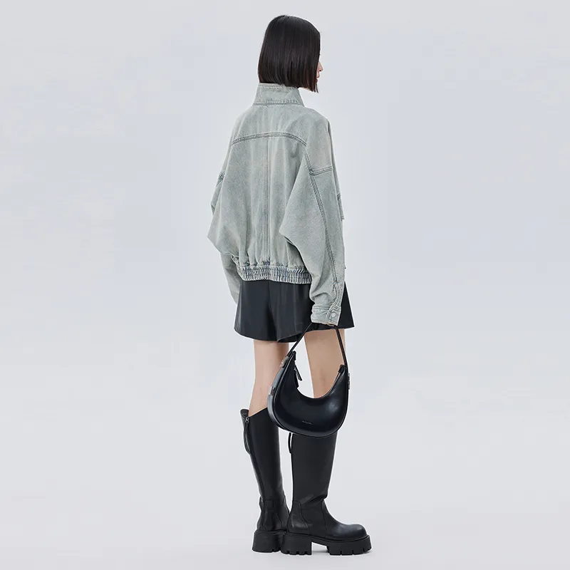 SOON FLOWER Jackets Coats Women's Washed Blue-5