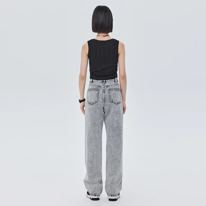 SOON FLOWER Jeans Women's Heather Gray-2
