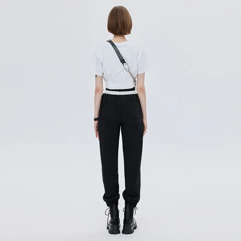 SOON FLOWER Casual Pants Women's Black-4
