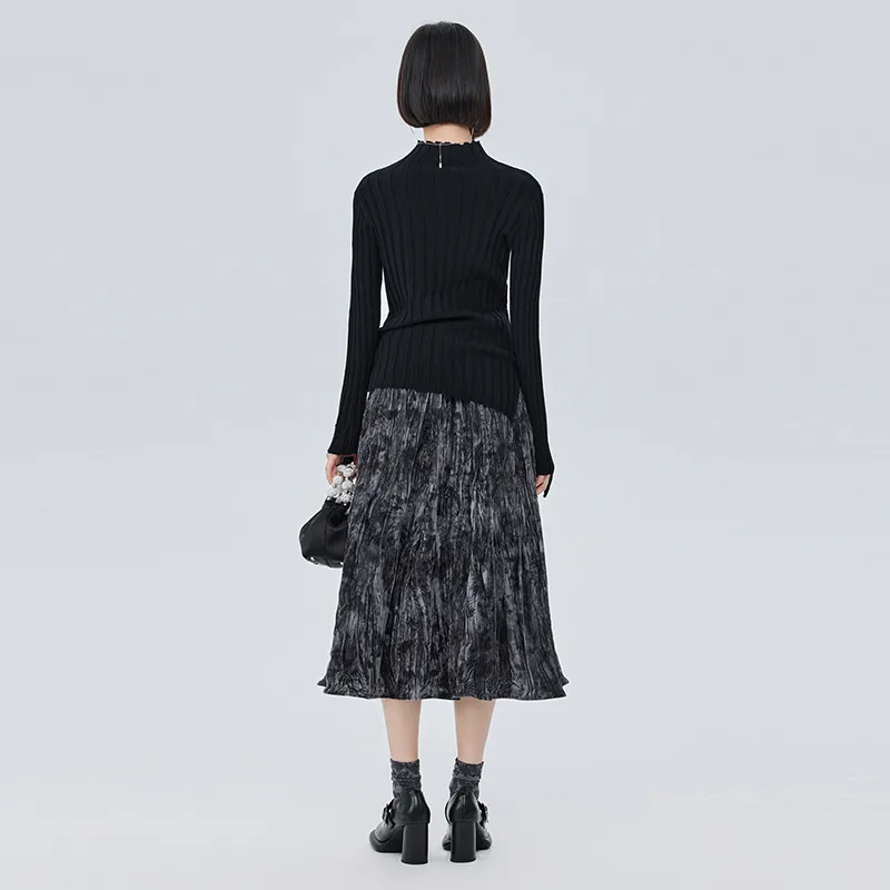 SOON FLOWER Casual Long Skirts Women's Black-6