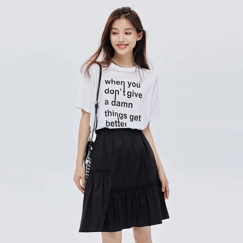 SOON FLOWER Summer Casual Short Skirts Women's Black-2