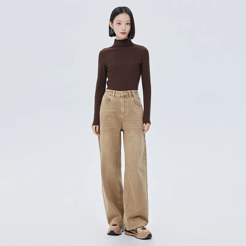 SOON FLOWER Spring Jeans Women's Khaki-2