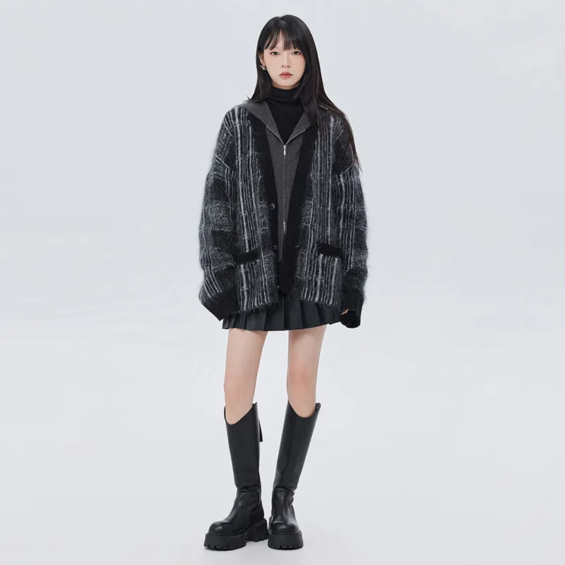 SOON FLOWER Knitwear Women's Black Gray-3