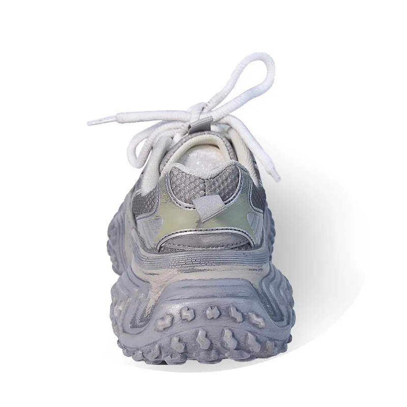 BPLB Abrasion Resistant Height Increasing Low Top Chunky Sneakers Unisex Gray-3