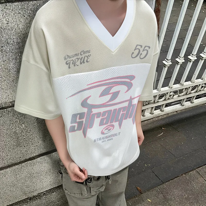 BEAR UNION Drop Shoulder Sleeve T Shirt Unisex Apricot-1