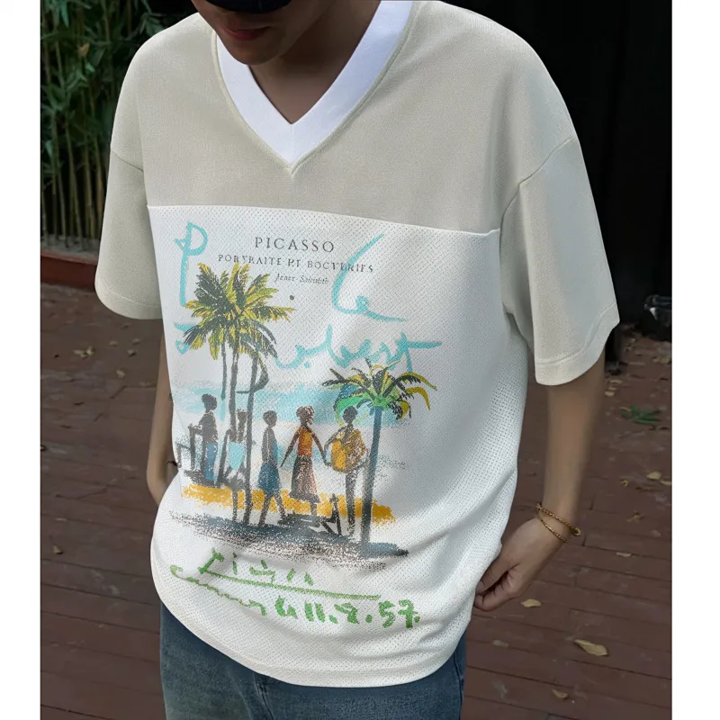 BEAR UNION Drop Shoulder Sleeve T Shirt Unisex Apricot-2