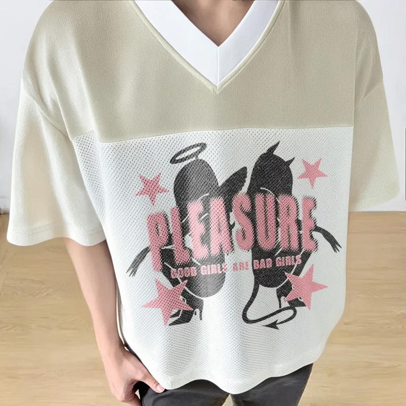 BEAR UNION Drop Shoulder Sleeve T Shirt Unisex Apricot-2