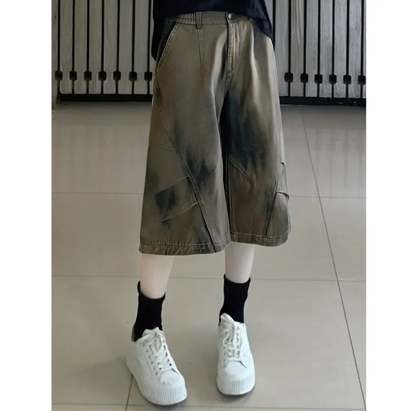 BEAR UNION Denim Shorts Unisex Coffee-2