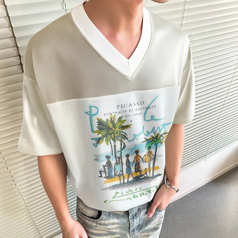 BEAR UNION Drop Shoulder Sleeve T Shirt Unisex Apricot-4