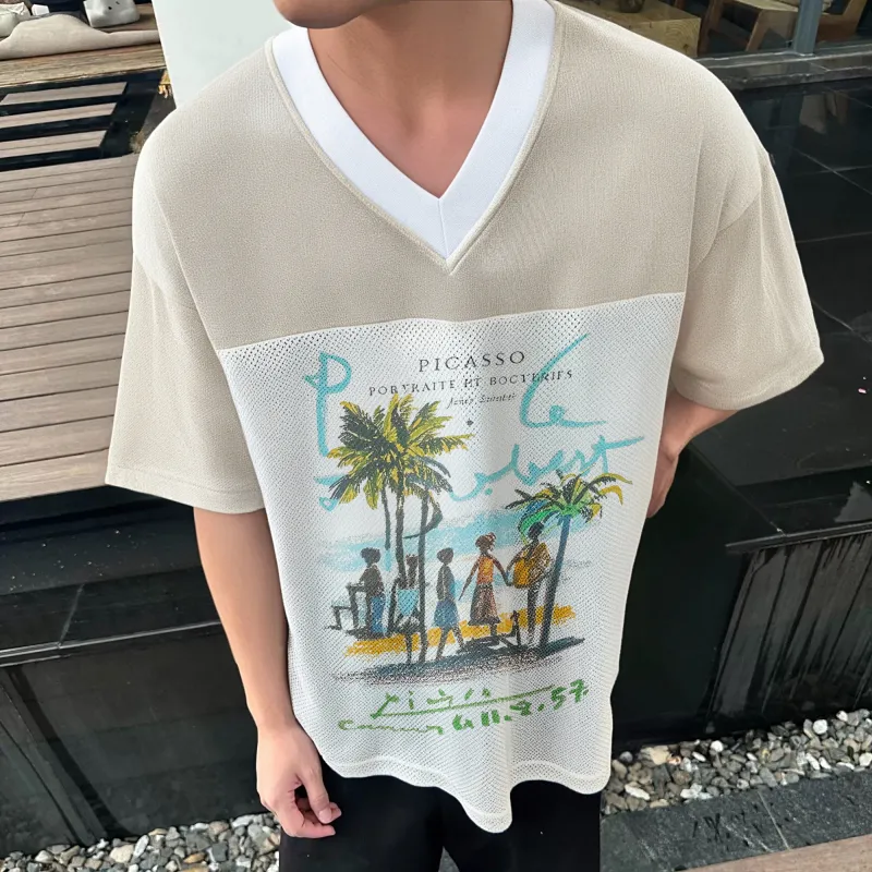 BEAR UNION Drop Shoulder Sleeve T Shirt Unisex Apricot-3