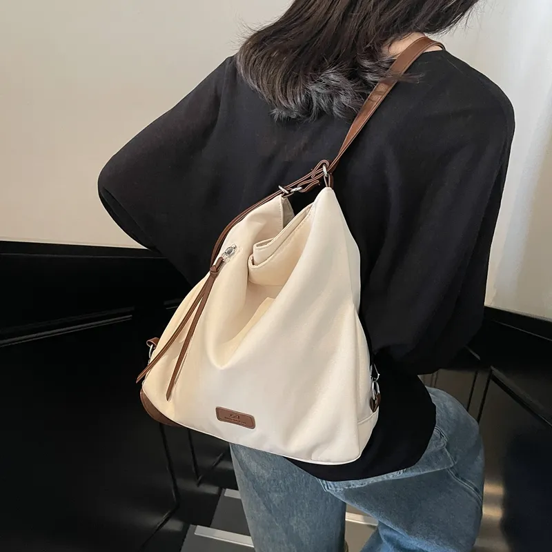GOBLIN SHARKS 1759 Canvas Canvas Bag Shoulder Bags Regular Women's Ecru/Khaki/Black-4