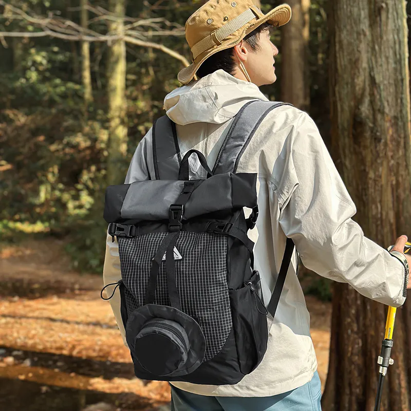 GOBLIN SHARKS 1759 Nylon Backpack Unisex Black/Green/Gray-2