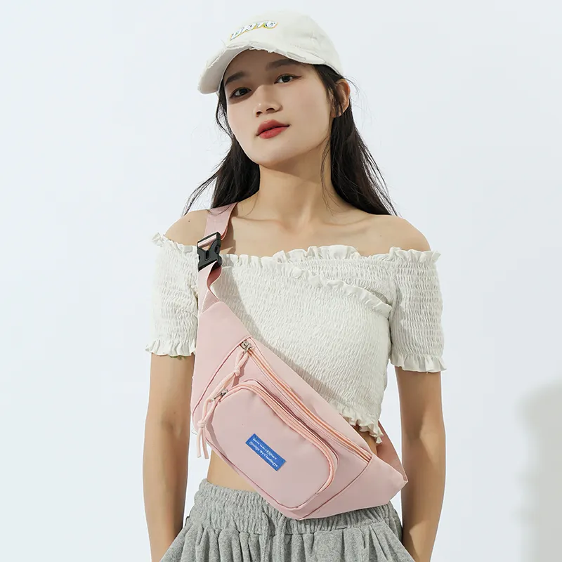 GOBLIN SHARKS 1759 Nylon Fanny Pack Unisex White/Black/Pink/Orange/Lake Blue/Green-13