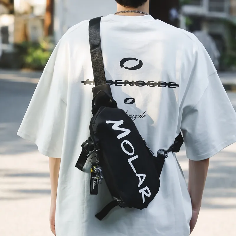 GOBLIN SHARKS 1759 Nylon Sling Bag Unisex White/Black/Gray/Green/Planet Black/Planet White-8