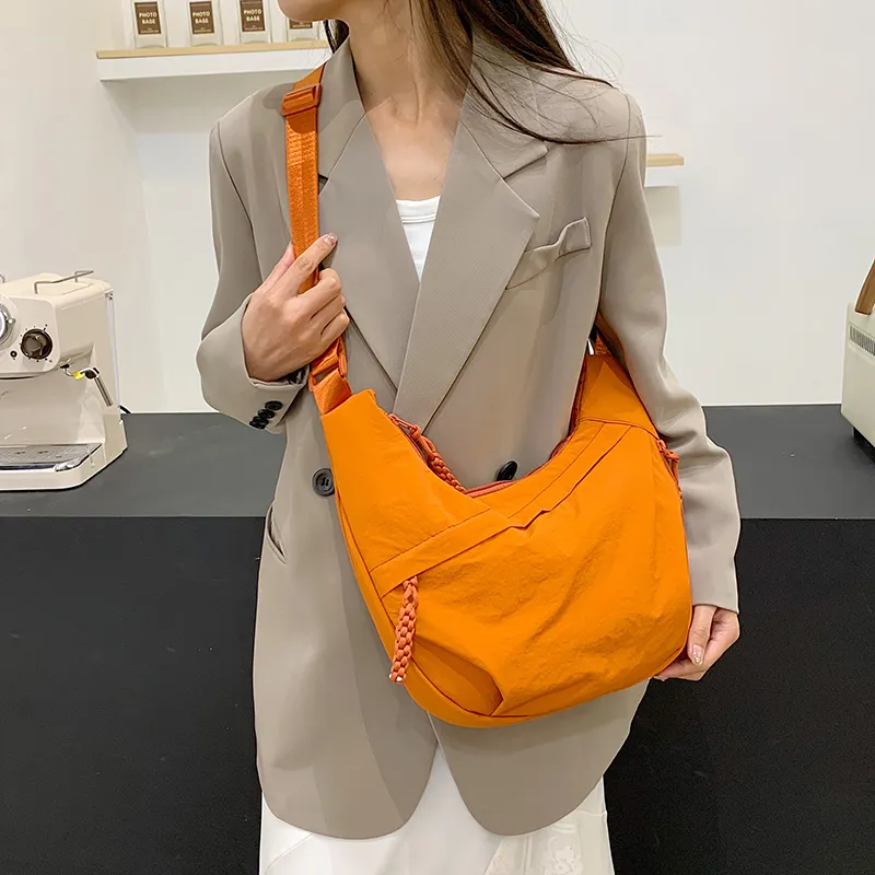 GOBLIN SHARKS 1759 Canvas Bag, Shoulder Bag, Crossbody Bag Regular Unisex Black/Ecru/Orange/Gray-17