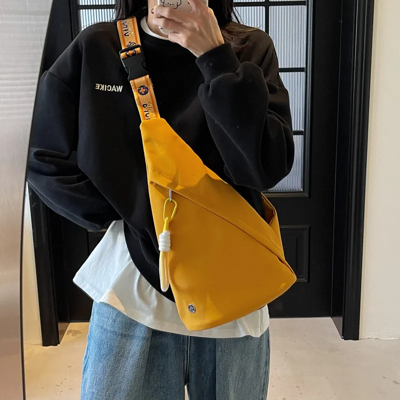 GOBLIN SHARKS 1759 Canvas Sling Bag Unisex White & Purple/White & Black/Yellow Brown/Black-15