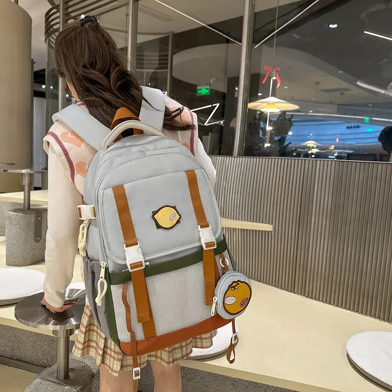 GOBLIN SHARKS 1759 Nylon Backpack Unisex White/Black/Red/Gray-18