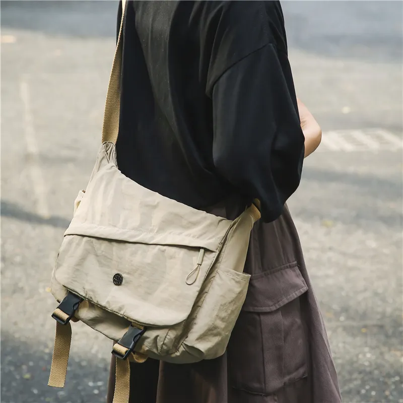 GOBLIN SHARKS 1759 Nylon Backpack Shoulder Bag Crossbody Bag Regular Unisex Gray/Black/Khaki/Green-19