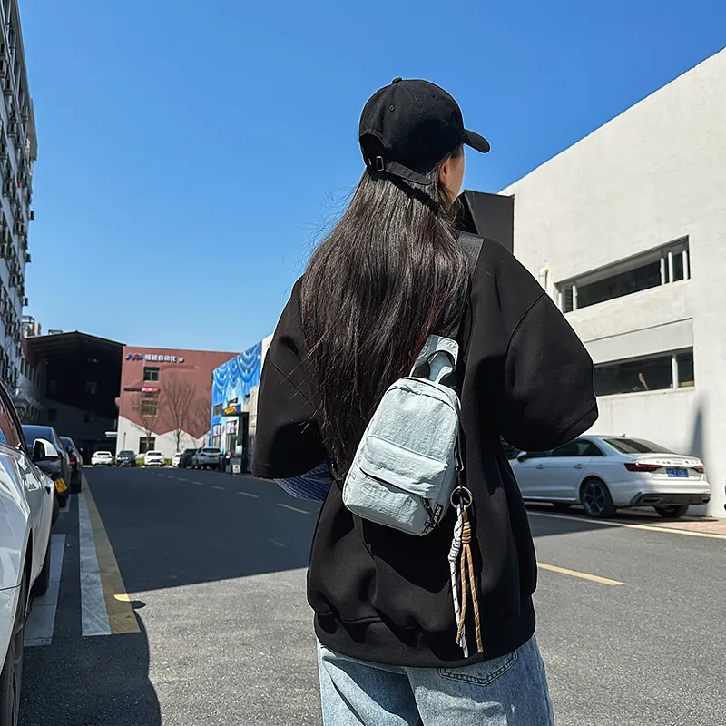 GOBLIN SHARKS 1759 Nylon Backpack, Sling Bag Regular Unisex White/Black/Blue/Green/Khaki-16