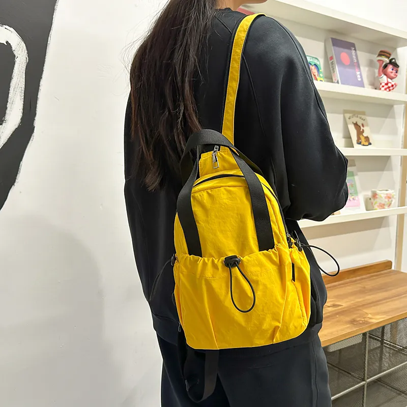 GOBLIN SHARKS 1759 Nylon Sling Bag Unisex White/Black/Yellow/Orange/Turquoise/Army Green-12