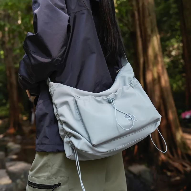 GOBLIN SHARKS 1759 Nylon Crossbody Bag Regular Unisex Ecru/Green Blue/Khaki Black-9