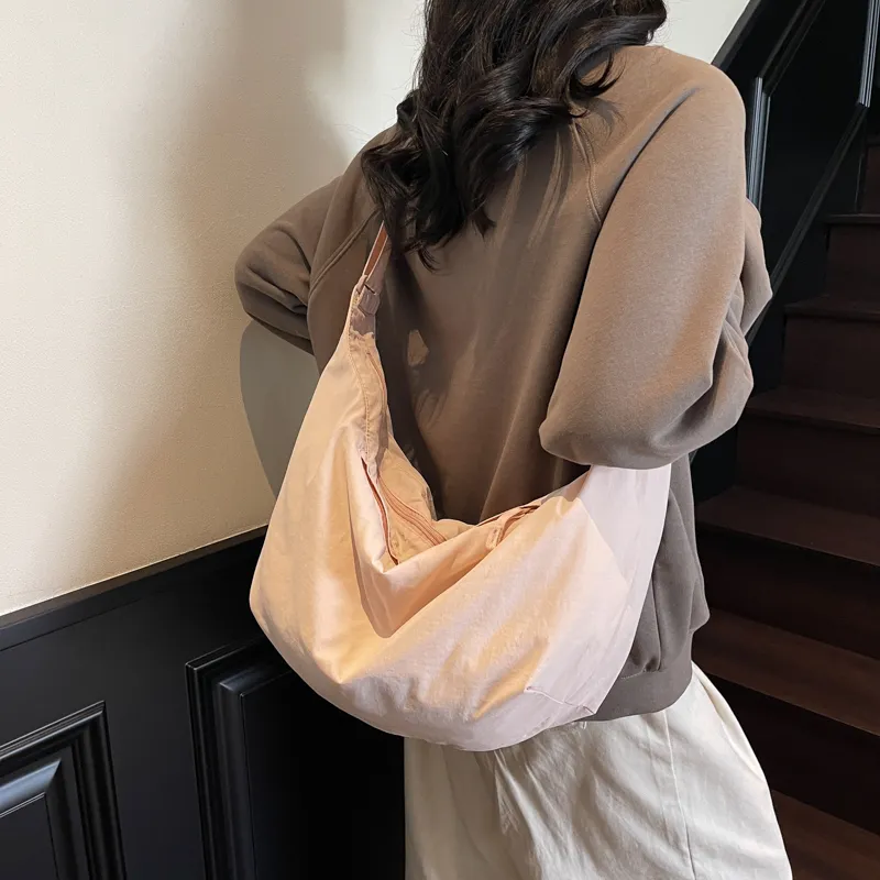 GOBLIN SHARKS 1759 Fabric Dumpling Bag Shoulder Bag Unisex Ecru/Black/Yellow/Pink/Purple-21