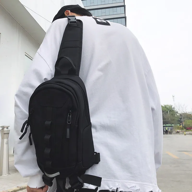 GOBLIN SHARKS 1759 Nylon Shoulder Bag Crossbody Bag Backpack Sling Bag Regular Unisex White/Black/Red/Yellow-11