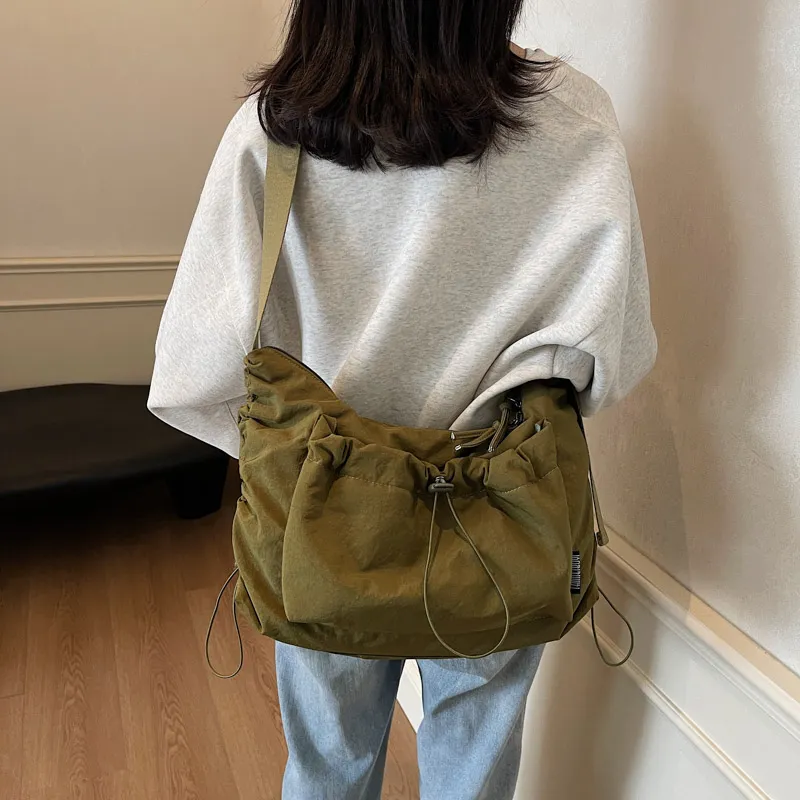 GOBLIN SHARKS 1759 Fabric Shoulder Bag Regular Unisex Ecru Khaki/Green Black-12