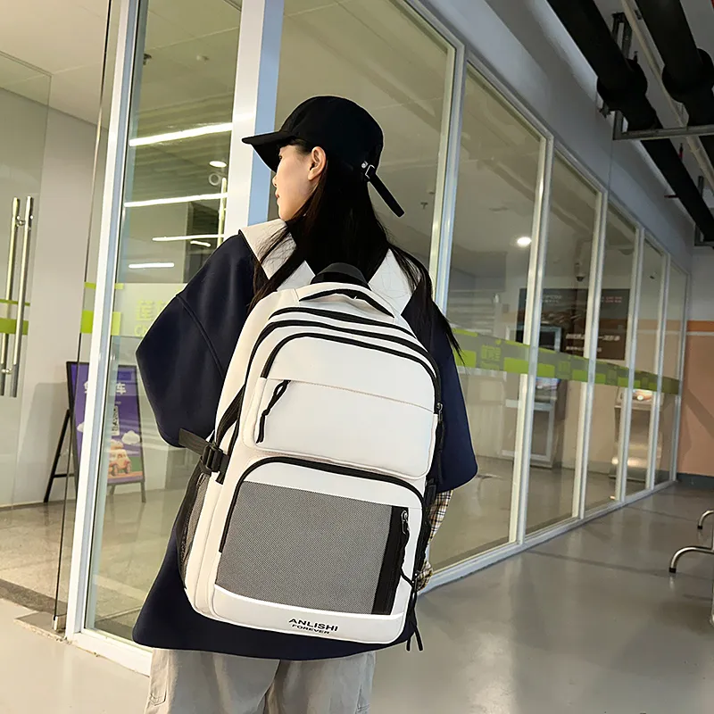 GOBLIN SHARKS 1759 Nylon Backpack Regular Unisex White/Black/Gray/Red-5