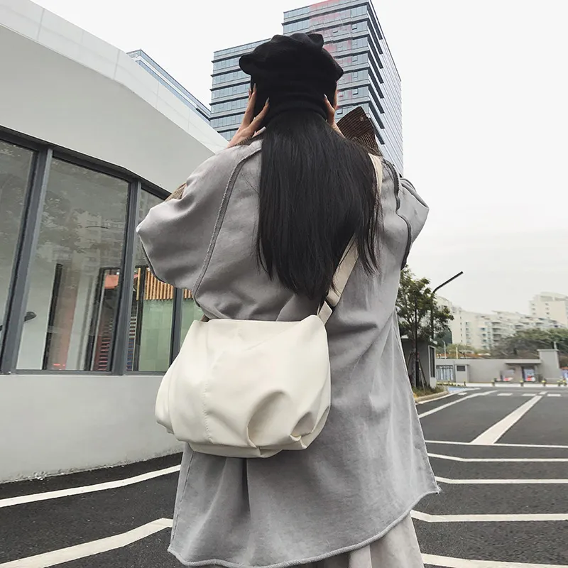 GOBLIN SHARKS 1759 Nylon Backpack Shoulder Bag Medium Size Unisex White/Black/Beige-2