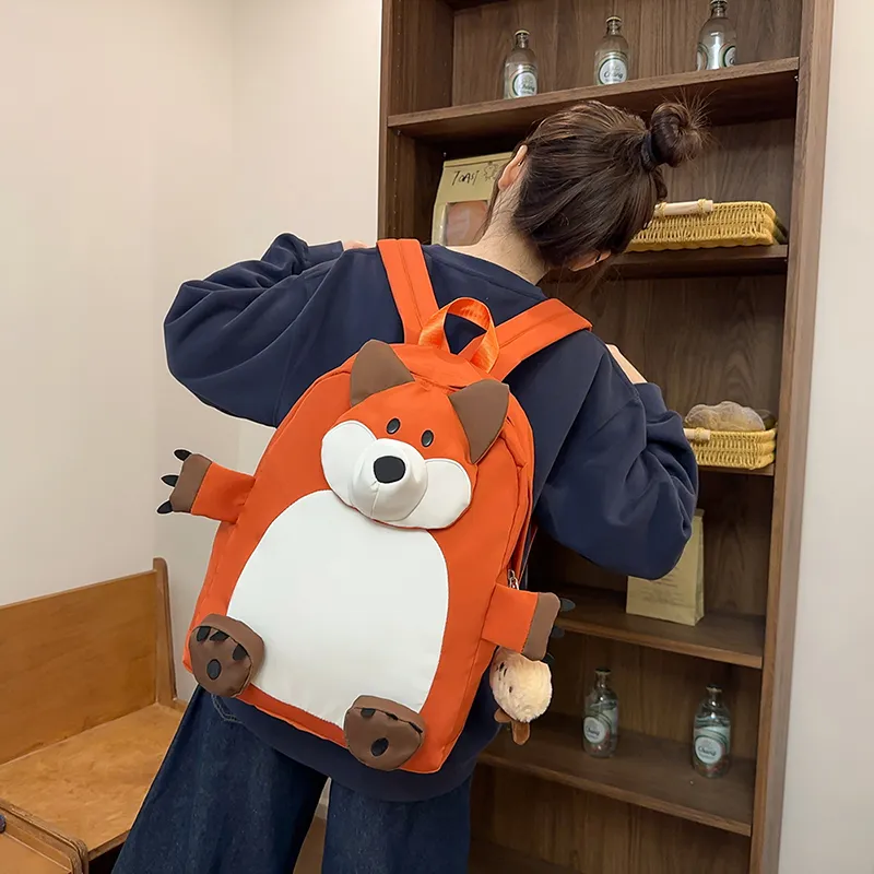 GOBLIN SHARKS 1759 Nylon Backpack Regular Unisex Khaki/Black/Orange-15