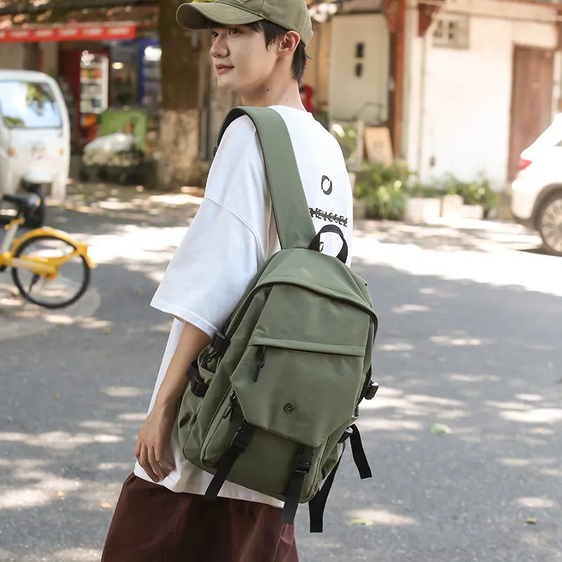 GOBLIN SHARKS 1759 Nylon Backpack Large Size Unisex Gray/Black/Khaki/Green-21