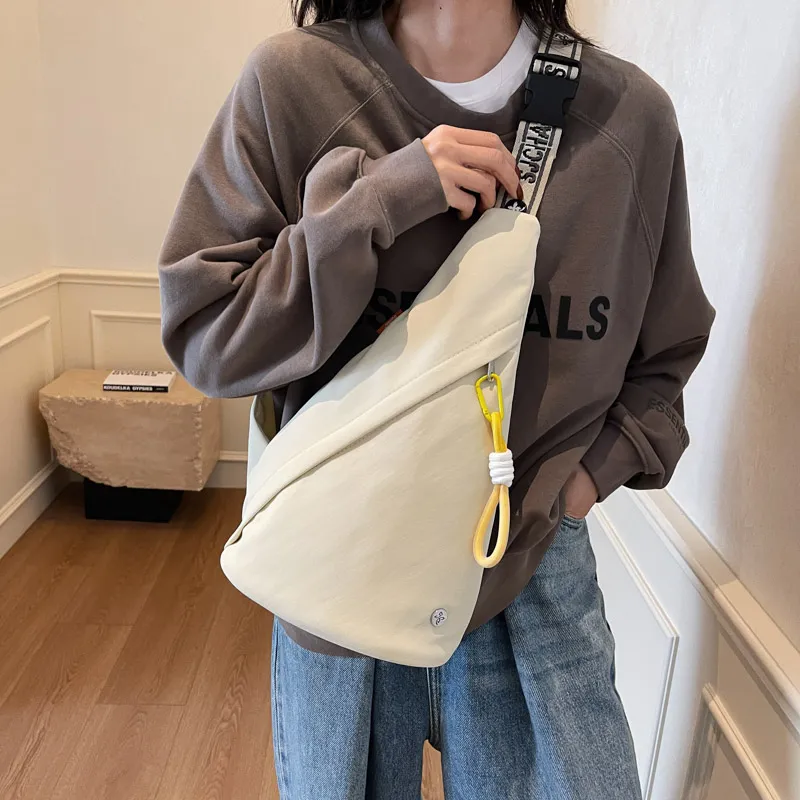 GOBLIN SHARKS 1759 Canvas Sling Bag Unisex White & Purple/White & Black/Yellow Brown/Black-10