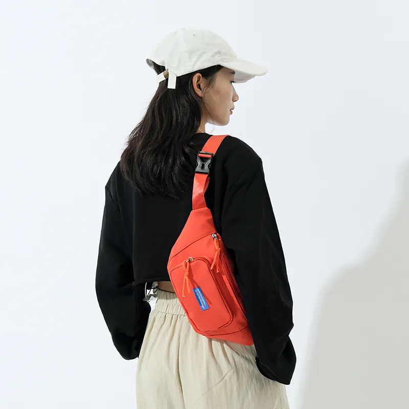 GOBLIN SHARKS 1759 Nylon Fanny Pack Unisex White/Black/Pink/Orange/Lake Blue/Green-20