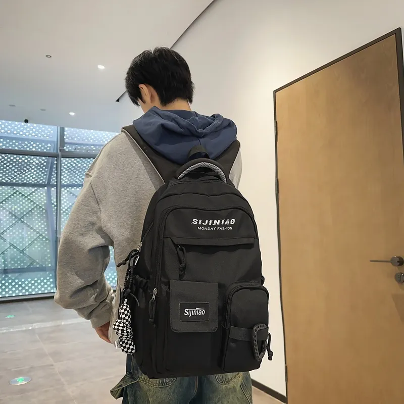GOBLIN SHARKS 1759 Nylon Backpack Unisex Black/Khaki/Gray/Red/Brown-4