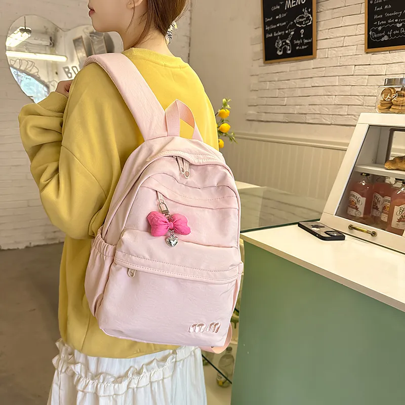 GOBLIN SHARKS 1759 Nylon Backpack Regular Unisex White/Black/Pink/Light Blue/Purple/Yellow-11