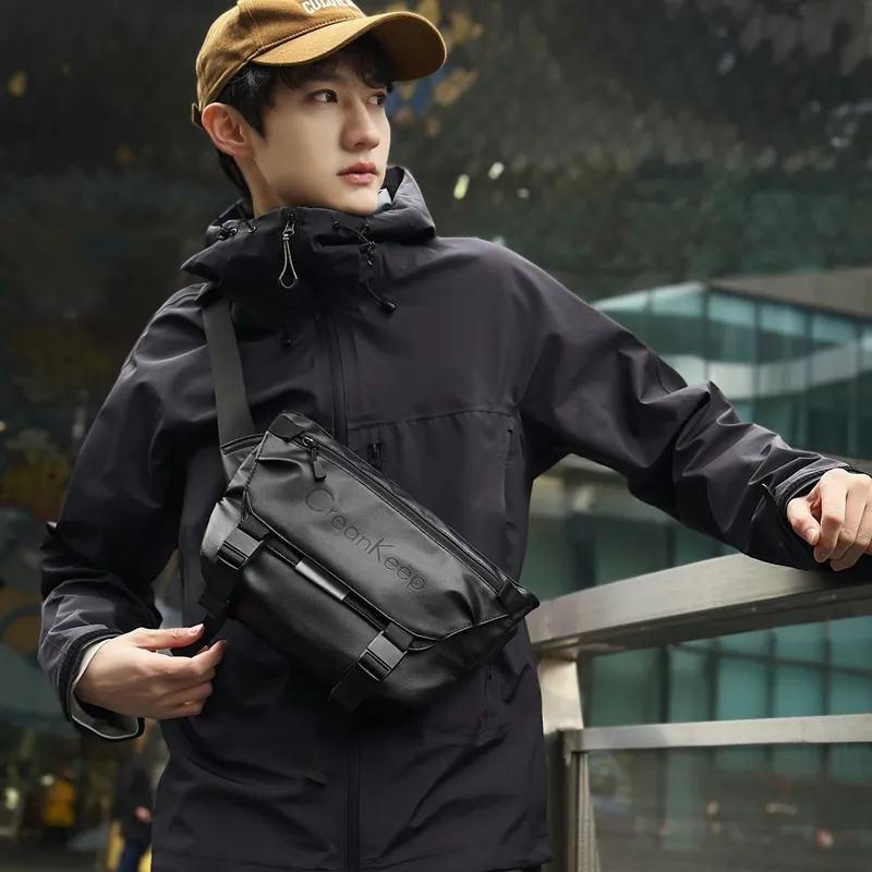 GOBLIN SHARKS 1759 PU Sling Bag Unisex Silver/Black-12
