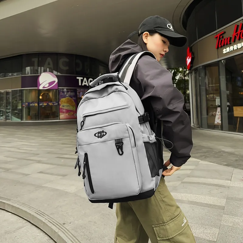 GOBLIN SHARKS 1759 Nylon Backpack Regular Unisex White/Black/Gray/Khaki-17