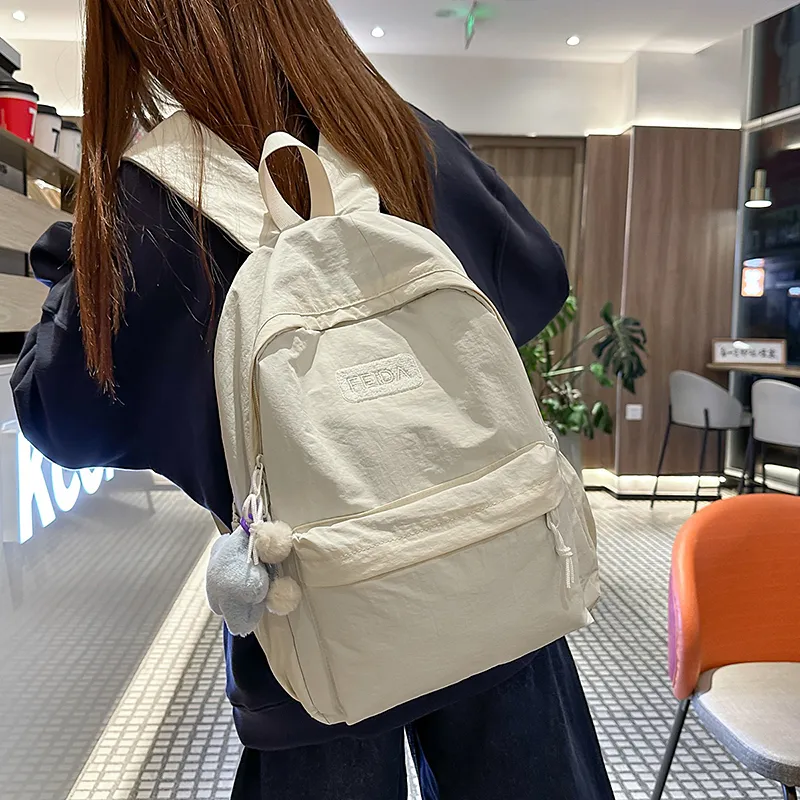 GOBLIN SHARKS 1759 Nylon Backpack Regular Unisex White/Black/Pink/Blue/Yellow-1