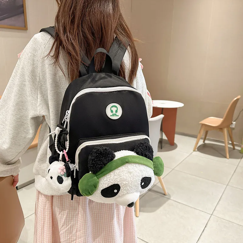 GOBLIN SHARKS 1759 Nylon Backpack Large Size Unisex White Khaki/White Red/Black/Pink-16