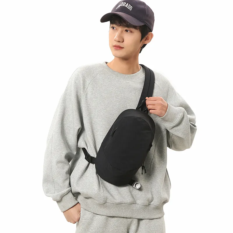 GOBLIN SHARKS 1759 Nylon Backpack Sling Bag Regular Unisex Grey/Black/Orange-12