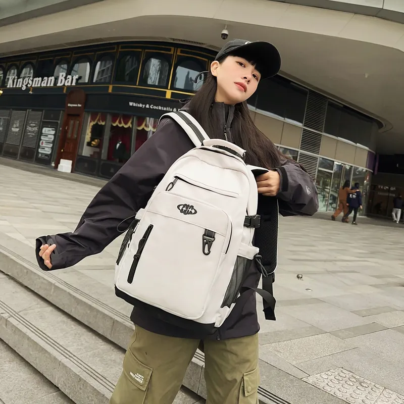 GOBLIN SHARKS 1759 Nylon Backpack Regular Unisex White/Black/Gray/Khaki-4