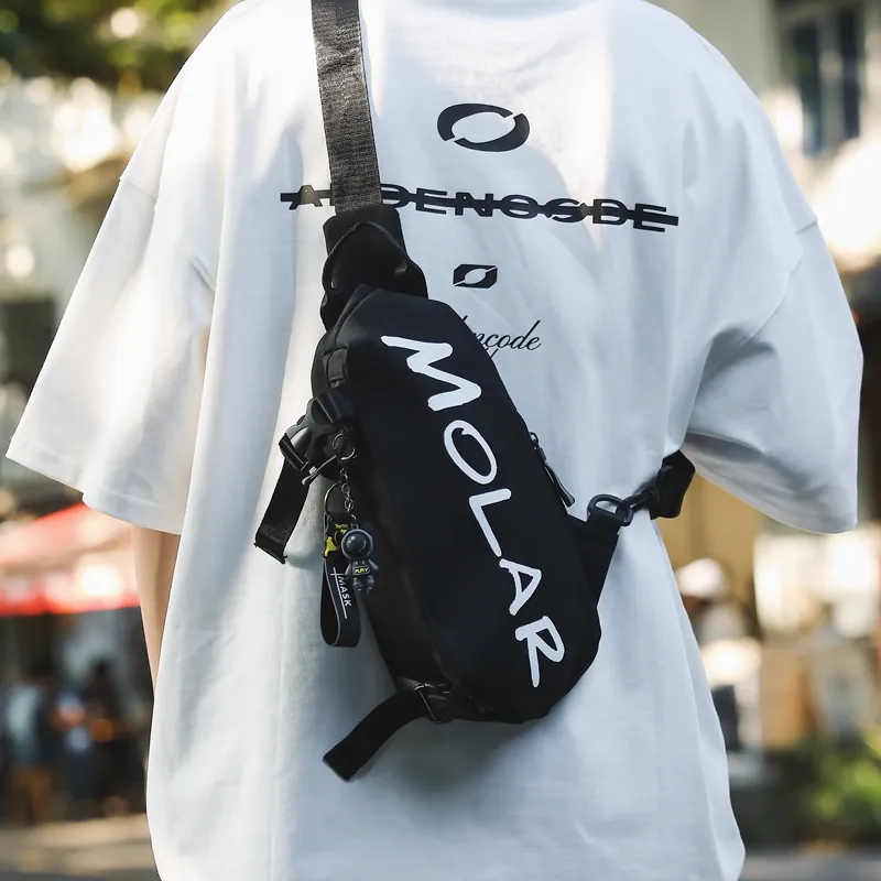 GOBLIN SHARKS 1759 Nylon Sling Bag Unisex White/Black/Gray/Green/Planet Black/Planet White-7