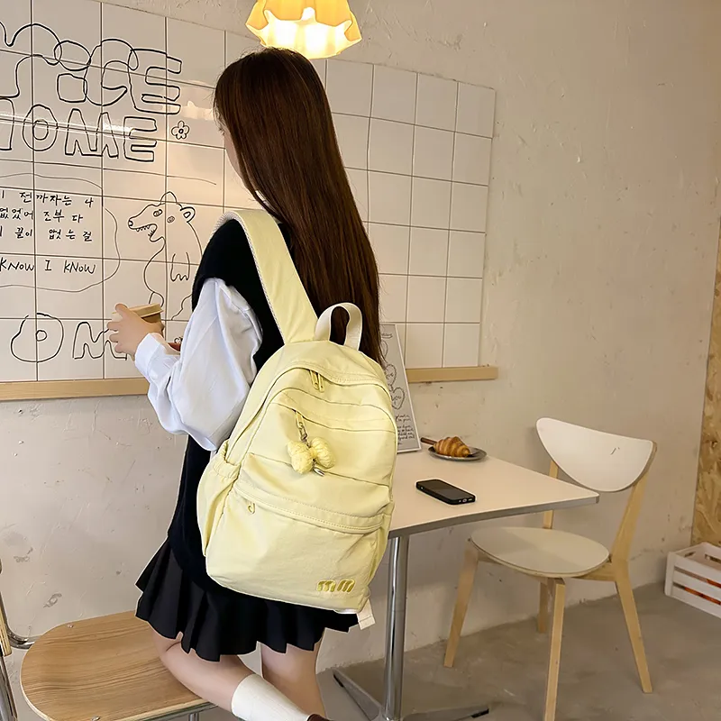 GOBLIN SHARKS 1759 Nylon Backpack Regular Unisex White/Black/Pink/Light Blue/Purple/Yellow-22