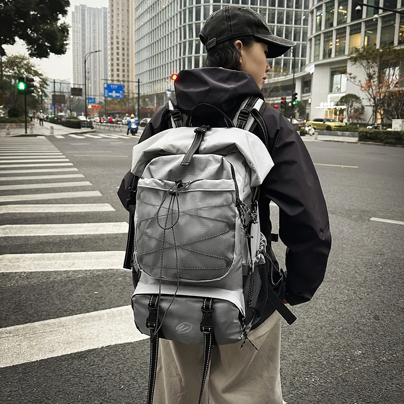 GOBLIN SHARKS 1759 Nylon Backpack Unisex Black/Gray-9