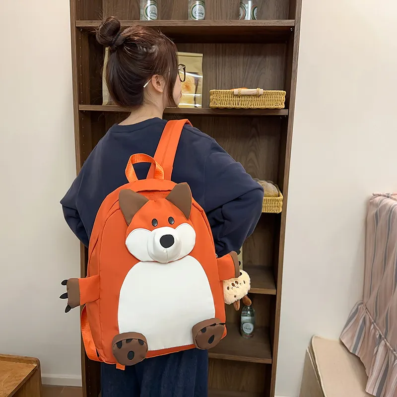 GOBLIN SHARKS 1759 Nylon Backpack Regular Unisex Khaki/Black/Orange-13